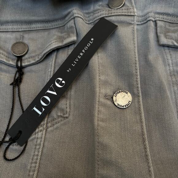 Liverpool Classic Jean Jacket Sz XL NWT Sharkshin Gray Western Stretch Casual - Picture 10 of 14